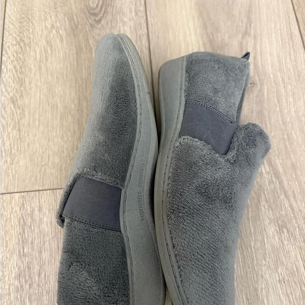 Vionic Kalia Gray Plush Slip On Slippers Shoes Women Size 8 Casual Comfort - Picture 8 of 9